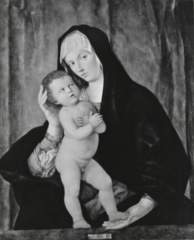 Anonimo — Bellini Giovanni (Giambellino) - bottega - sec. XV/ XVI - Madonna con Bambino — insieme